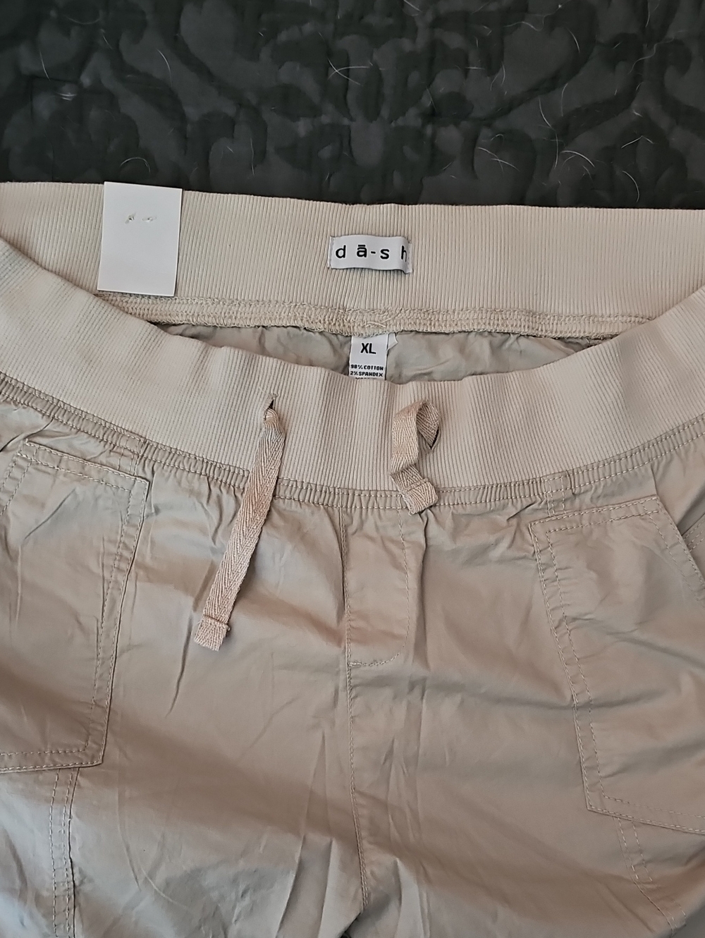 Women's Beige Capris with Drawstring Waist